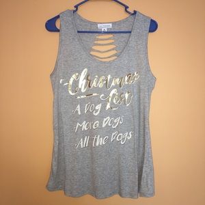 L.A. Threads Christmas List Dogs Tank M